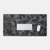 Schwarz-Grau-Camouflage Personalisiert Monogram Ca Schreibtischunterlage (Tastatur & Maus)
