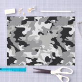 Schwarz-Grau-Camouflage Seidenpapier (Handwerk)