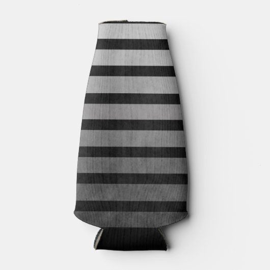 Schwarz-Grau-Camouflage Texturierte Streifen Flaschenkühler (Vorderseite)