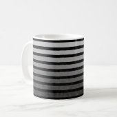 Schwarz-Grau-Camouflage Texturierte Streifen Kaffeetasse (Vorderseite Links)