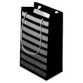 Schwarz-Grau-Camouflage Texturierte Streifen Kleine Geschenktüte (Rückseite Schrägansicht)