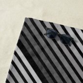 Schwarz-Grau-Camouflage Texturierte Streifen Strandtuch (Beispiel)