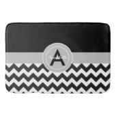 Schwarz Grau Chevron Badematte (Vorderseite)