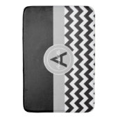 Schwarz Grau Chevron Badematte (Vorderseite Vertikal)
