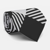 Schwarz-Grau-diagonal gestreifte Krawatte (Gerollt)