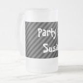 Schwarz-Grau-Diagonalstreifen Mattglas Bierglas (Vorderseite Links)