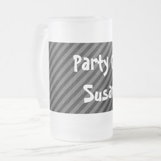 Schwarz-Grau-Diagonalstreifen Mattglas Bierglas (Vorderseite Links)