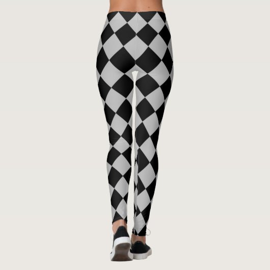 Schwarz-Grau-Diamant-Muster Leggings (Rückseite)