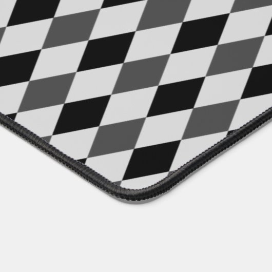 Schwarz-Grau-Diamant-Muster Schreibtischunterlage (Ecke)