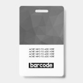 Schwarz-Grau-Dunkel-Moderne Foto für benutzerdefin Ausweis (Rückseite)