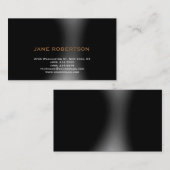 Schwarz-Grau-Einfache Schlichte Visitenkarte (Vorne/Hinten)