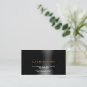Schwarz-Grau-Einfache Schlichte Visitenkarte (Stehend Vorderseite)