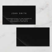 Schwarz-Grau-Einfache Schlichte Visitenkarte (Vorne/Hinten)