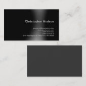 Schwarz-Grau-Einfache Schlichte Visitenkarte (Vorne/Hinten)