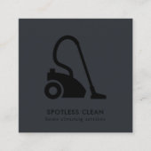 SCHWARZ GRAU EINFACHER VACUUM CLEANER CLEANER SERV QUADRATISCHE VISITENKARTE (Vorderseite)