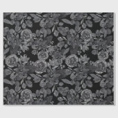 Schwarz-Grau-einfarbige Blätter Geschenkpapier (Flach)