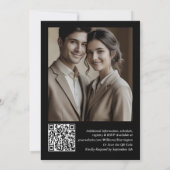 Schwarz-Grau Elegant Modernes Design Einladung (Rückseite)