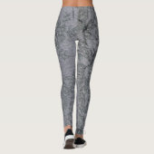 Schwarz-Grau-Elster-Muster Leggings (Rückseite)