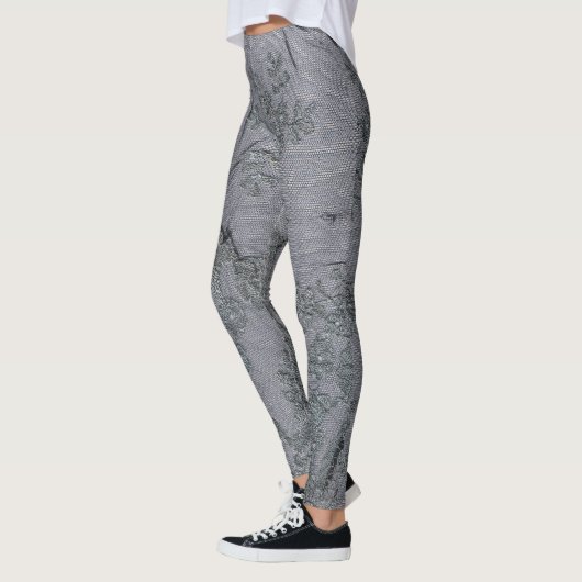 Schwarz-Grau-Elster-Muster Leggings (Links)