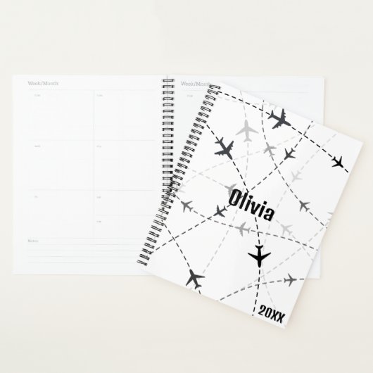 Schwarz-Grau-Flugzeug, einfach, Minimalistisch Planer (Anzeige)