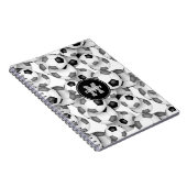 Schwarz-Grau-Fußball-Bälle Muster Kindersport Notizblock (Rechte Seite)