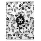 Schwarz-Grau-Fußball-Bälle Muster Kindersport Notizblock (Vorderseite)