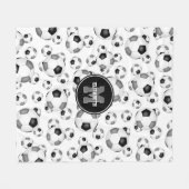 Schwarz-Grau-Fußball-Mannschaft Farben Mädchen Jun Fleecedecke (Vorderseite (Horizontal))