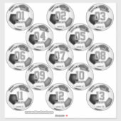 Schwarz-Grau-Fußball-Mannschaft spendet Set von 13 Aufkleber (Blatt)