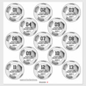 Schwarz-Grau-Fußballmannschaft Farben Set von 13 b Aufkleber (Blatt)