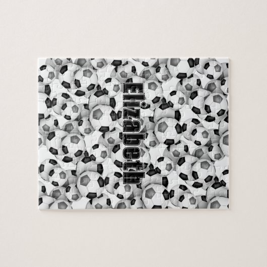 Schwarz-Grau-Fußballmannschaft farbenfroh Mädchen Puzzle (Horizontal)