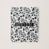 Schwarz-Grau-Fußballmannschaft farbenfroh Mädchen Puzzle (Vertikal)