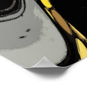 Schwarz-Grau-Gelb-Burgund Abstrakt, ungegerahmt Poster (Ecke)