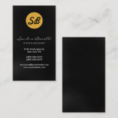 Schwarz-Grau-Gelb-Monogramm-Visitenkarte Visitenkarte (Vorne/Hinten)