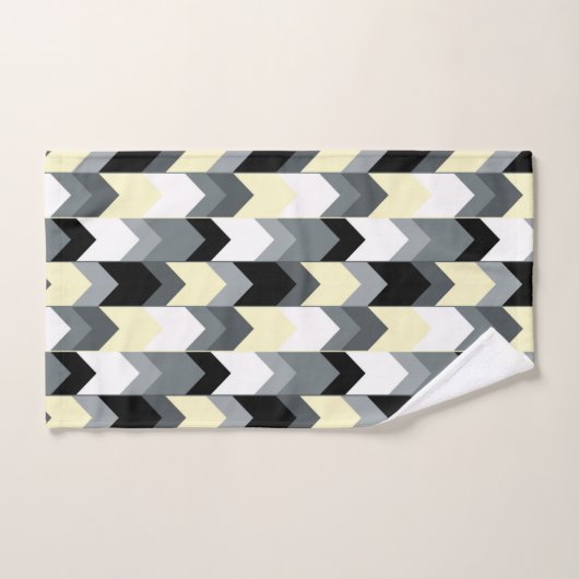 Schwarz, grau, gelb, Zickzack Handtuchhandtuch Set (Handtuch)