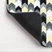 Schwarz, grau, gelb Zickzack Mousepad (Ecke)