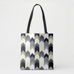 Schwarz, grau, gelb Zickzack Tasche