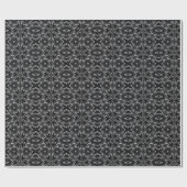 Schwarz-Grau-Geometrie-Blume-Muster dunkle Farbe Geschenkpapier (Flach)
