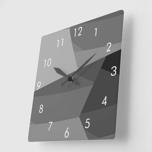 Schwarz-Grau-Geometrie Quadratische Wanduhr (Winkel)