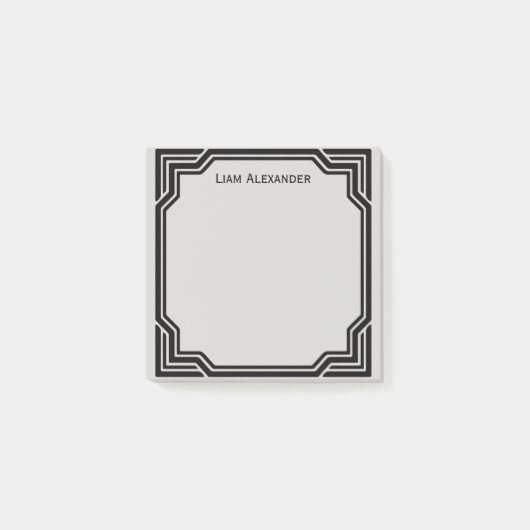 Schwarz/Grau Gerahmte klassische Grenze | PERSONAL Post-it Klebezettel (Vorderseite)
