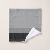 Schwarz, grau gestreift, mit Querstichen strukturi Badhandtuch Set (Waschlappen)