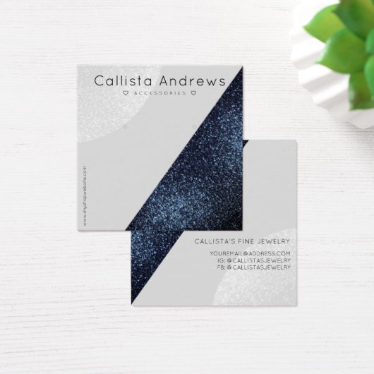 Schwarz-Grau-Glitzer Geo Herd Earring Display (Schreibtisch)