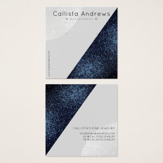 Schwarz-Grau-Glitzer Geo Herd Earring Display (Vorne & Hinten)