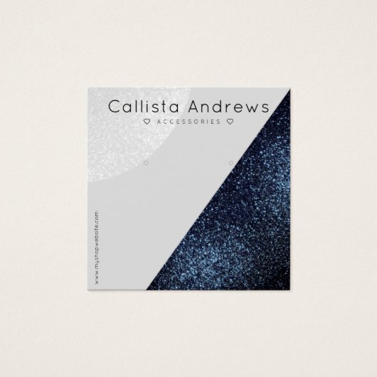 Schwarz-Grau-Glitzer Geo Herd Earring Display (Vorderseite)