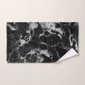 Schwarz/Grau Glitzer Marmor 2 Badetuch Set (Handtuch)