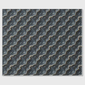 Schwarz, Grau & Gold Marmor Geschenkpapier (Flach)