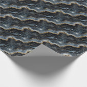 Schwarz, Grau & Gold Marmor Geschenkpapier (Ecke)