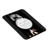 Schwarz-Grau-Gold Moderner Minimal Save the Date Magnet (Rechte Seite)