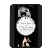 Schwarz-Grau-Gold Moderner Minimal Save the Date Magnet (Vertikal)