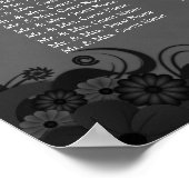 Schwarz-Grau Goth Hochzeit 10 Tischkarten Poster (Ecke)