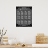 Schwarz/Grau Goth Hochzeit 12 Tischkarten Poster (Küche)